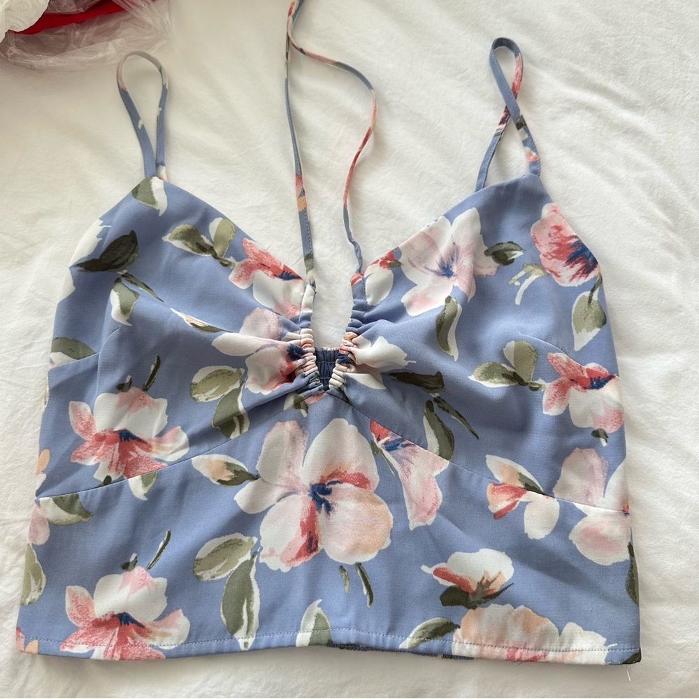 A&F Floral Cropped Tank